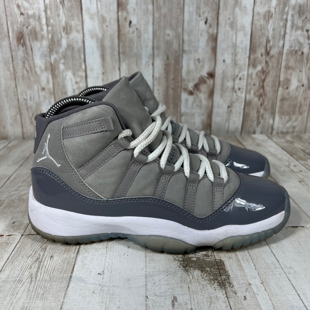 Jordan 11 Retro Cool Grey 2021 GS 378038-005 Medium Grey White Sneakers